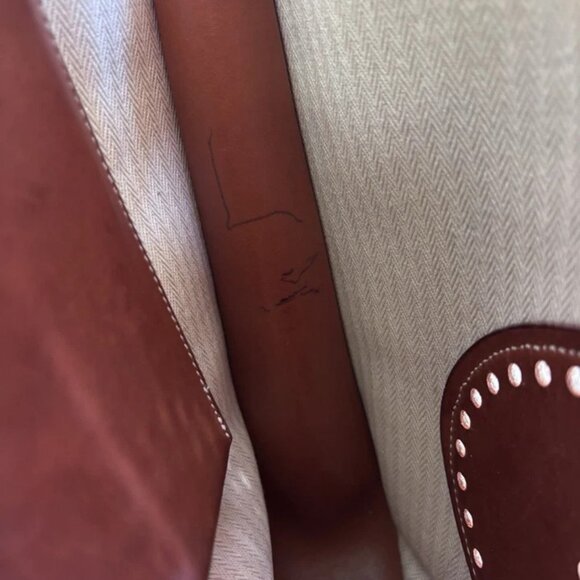 Authentic Hermes Toile Swift Evelyne PM leather brown crossbody bag RARE - Picture 15 of 16